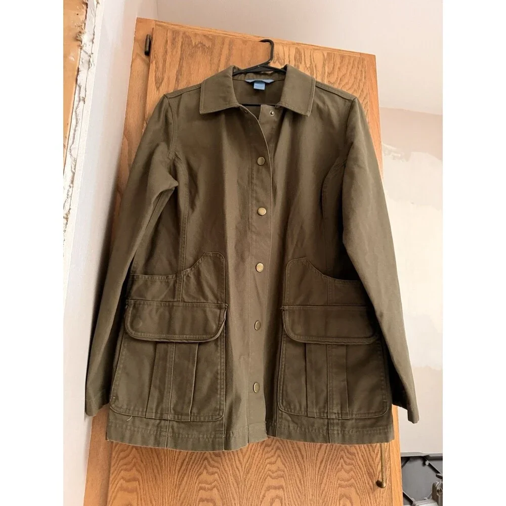 Duluth Trading Canvas Utility Field Jacket Women L Olive Green 100% Cotton - Picture 4 of 8